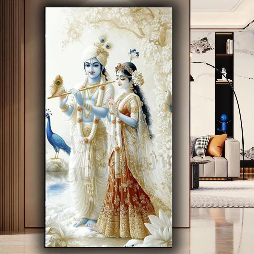 Resin Art Radha Krishna - Señor indio Radha Krishna pareja 5D