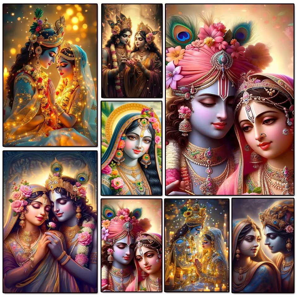 Señor indio Radha Krishna pare - Resin Art Radha Krishna reseña y precio