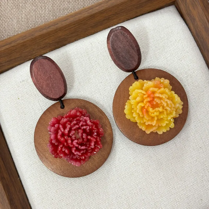 Pendientes de madera estilo na - Resin Art Earrings Design reseña y precio